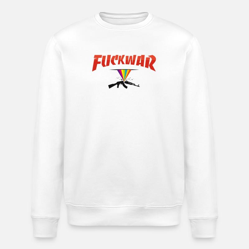 Fuckwar Regenbogen Waffe Statement - Stanley/Stella Unisex Bio-Sweatshirt ROLLER - Weiß