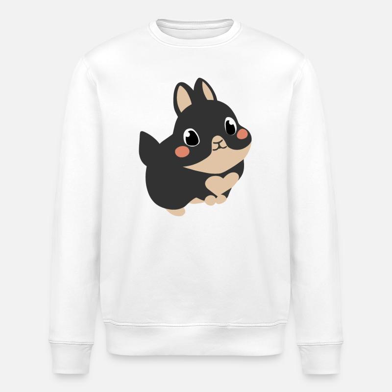 Kleines süßes Kaninchen mit Herz - Stanley/Stella Unisex Bio-Sweatshirt ROLLER - Weiß
