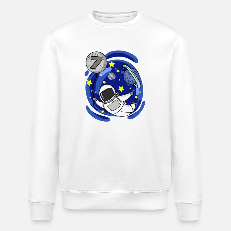 7 Years Birthday Boy Gift - Stanley/Stella ROLLER Unisex Organic Sweatshirt - white