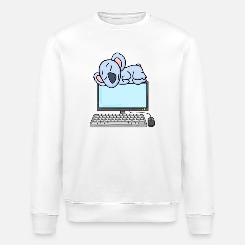 Koala Computer Nerd Programmer Gift - Stanley/Stella ROLLER Unisex Organic Sweatshirt - white