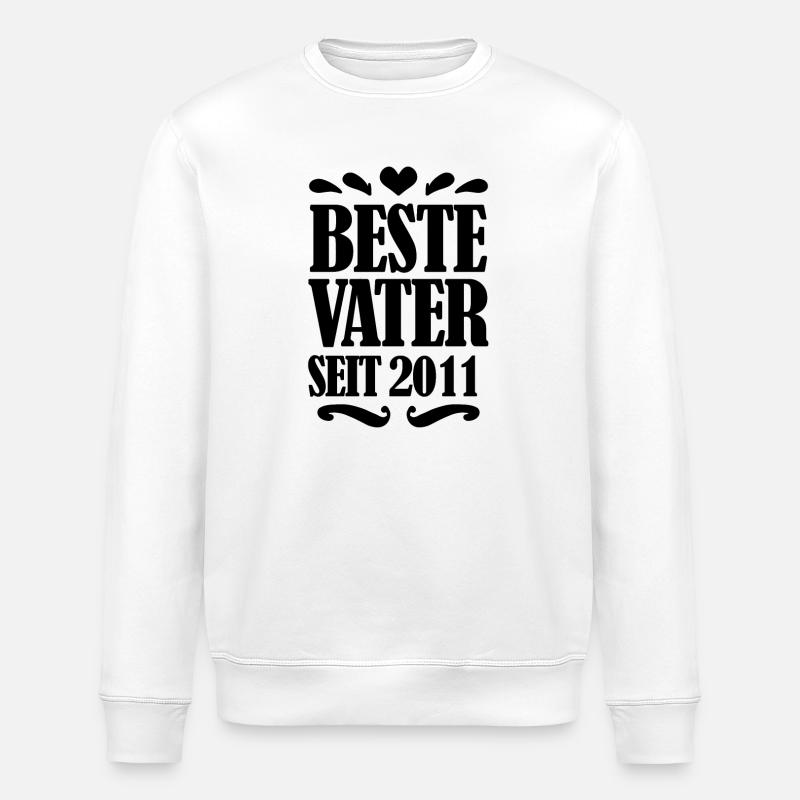 Bester Vater seit 2011 - Stanley/Stella Unisex Bio-Sweatshirt ROLLER - Weiß