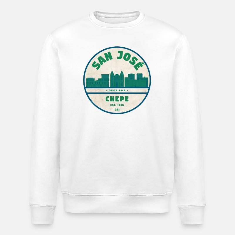Silhouette de San José Chepe - Sweat bio ROLLER Stanley/Stella Unisexe - blanc