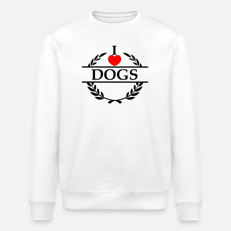 Ich liebe Hunde - Stanley/Stella Unisex Bio-Sweatshirt ROLLER - Weiß