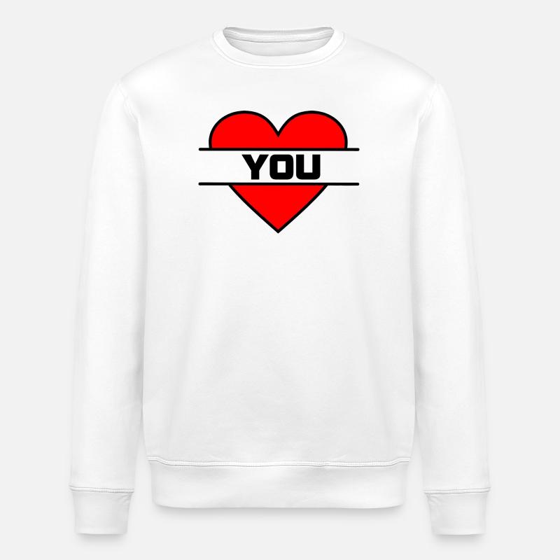 Cœur je t’aime - Sweat bio ROLLER Stanley/Stella Unisexe - blanc