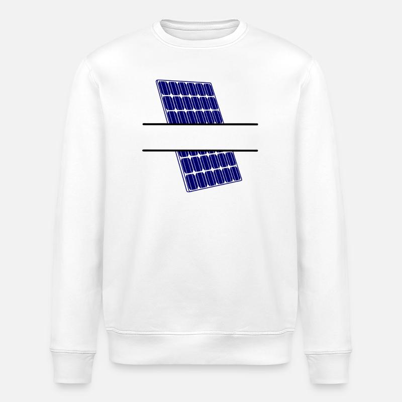 Solar panel for generating energy - Stanley/Stella ROLLER Unisex Organic Sweatshirt - white