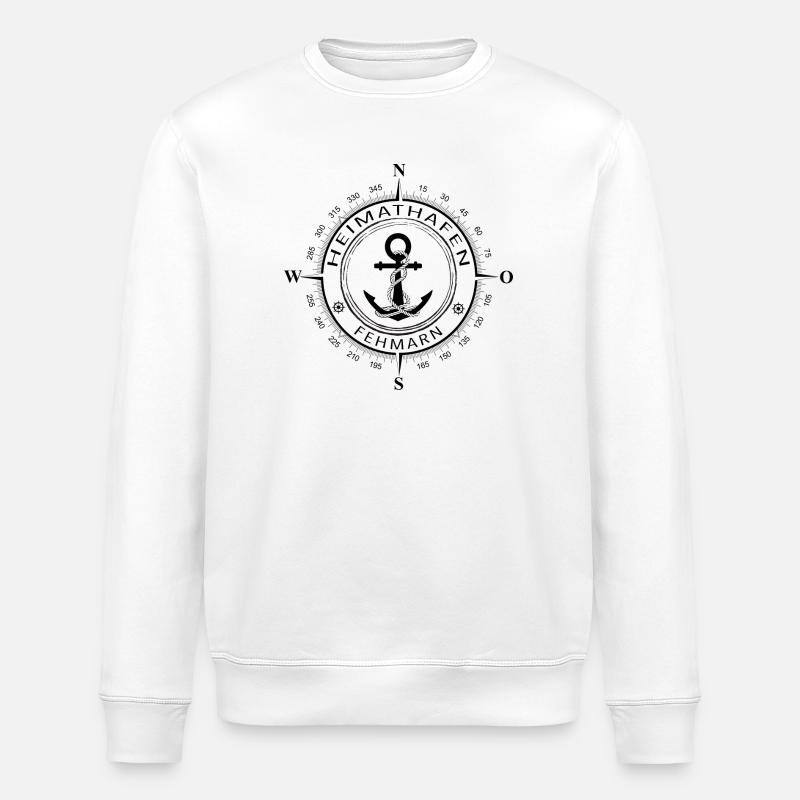 Heimathafen Fehmarn - Stanley/Stella Unisex Bio-Sweatshirt ROLLER - Weiß