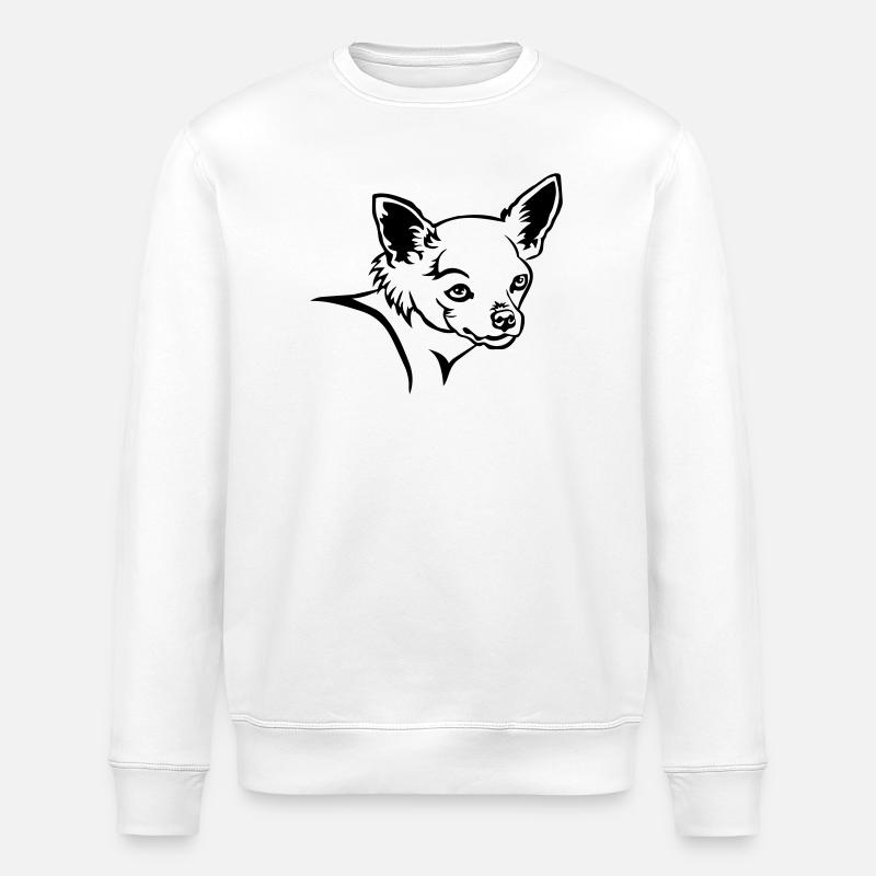 Chihuahua Kopf - Stanley/Stella Unisex Bio-Sweatshirt ROLLER - Weiß