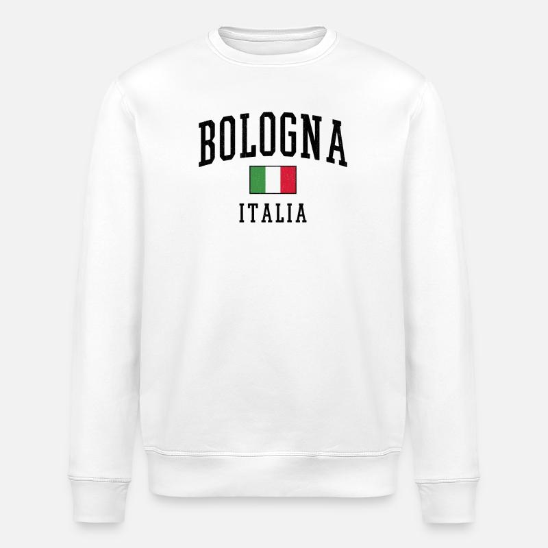 Bologne - Italie Drapeau - Sweat bio ROLLER Stanley/Stella Unisexe - blanc