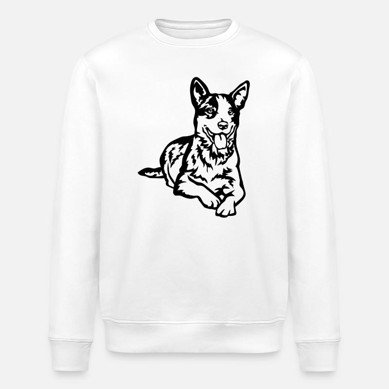 Australian Cattle Dog - Stanley/Stella Unisex Bio-Sweatshirt ROLLER - Weiß