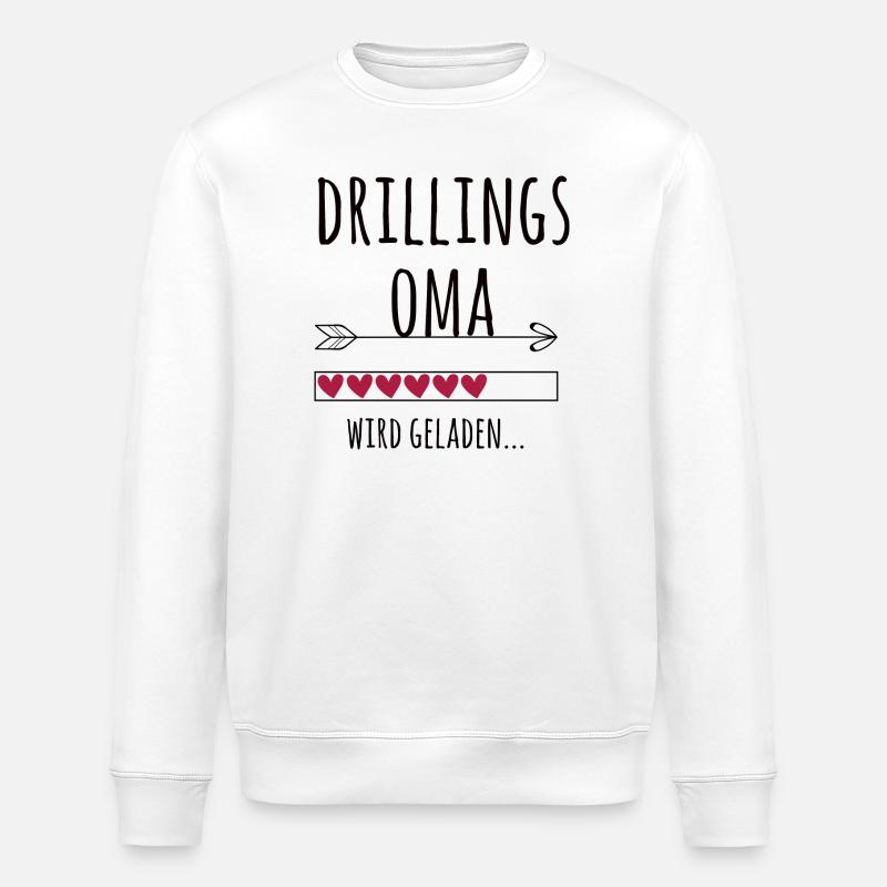 werdende Drillingsoma Schwangerschaft Drillinge - Stanley/Stella Unisex Bio-Sweatshirt ROLLER - Weiß