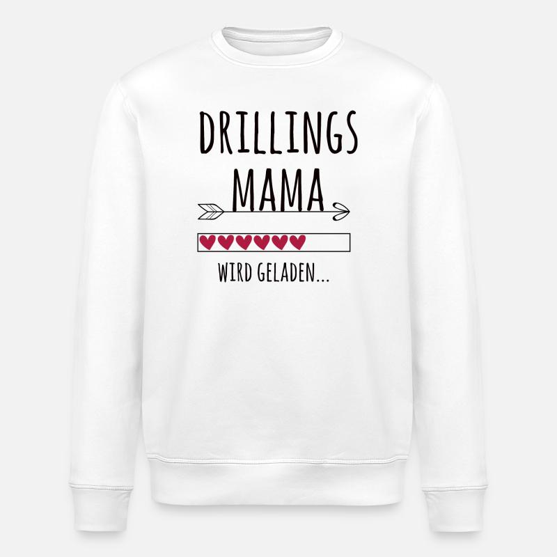 werdende Drillingsmama Schwangerschaft Drillinge - Stanley/Stella Unisex Bio-Sweatshirt ROLLER - Weiß