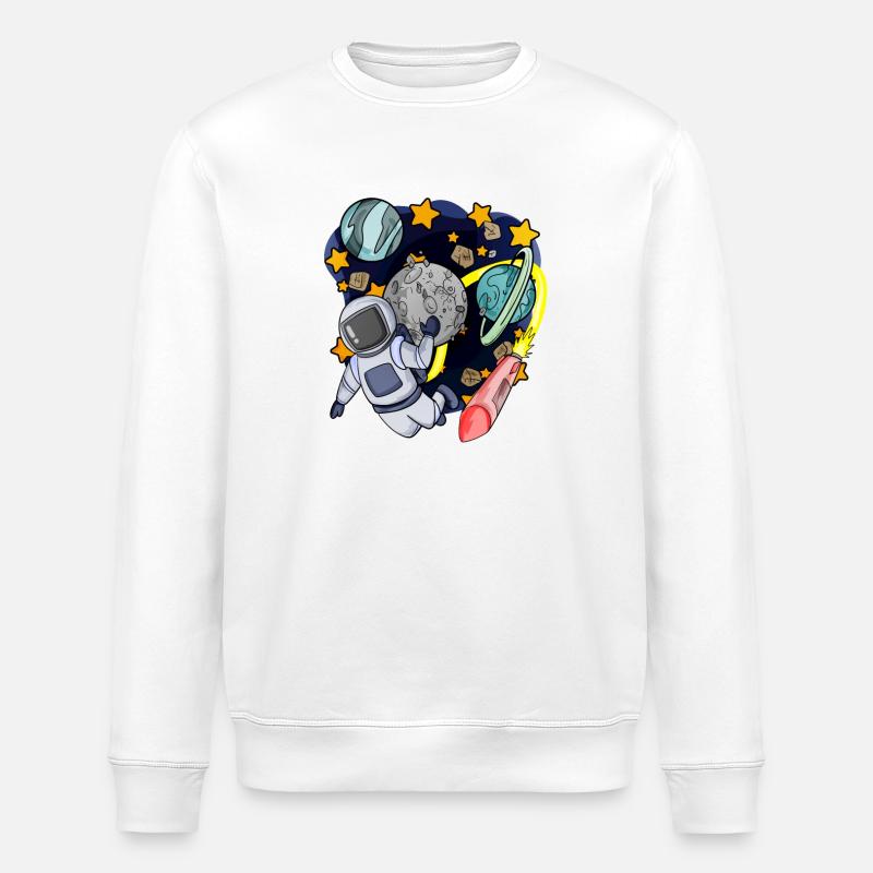 Astronaut im Weltall - Stanley/Stella Unisex Bio-Sweatshirt ROLLER - Weiß