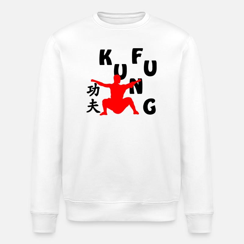Shaolin monk shadow figure - Stanley/Stella ROLLER Unisex Organic Sweatshirt - white