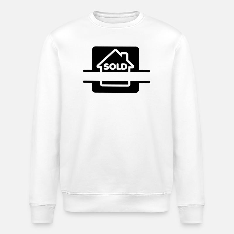 Haus verkauft Schild Logo - Stanley/Stella Unisex Bio-Sweatshirt ROLLER - Weiß