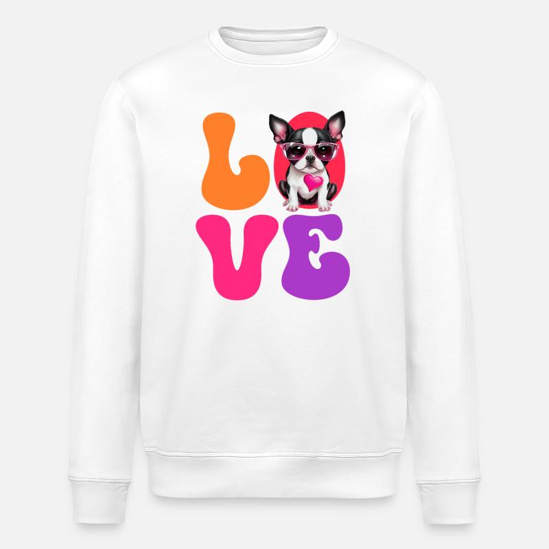 Chien Boston Terrier - Sweat bio ROLLER Stanley/Stella Unisexe - blanc