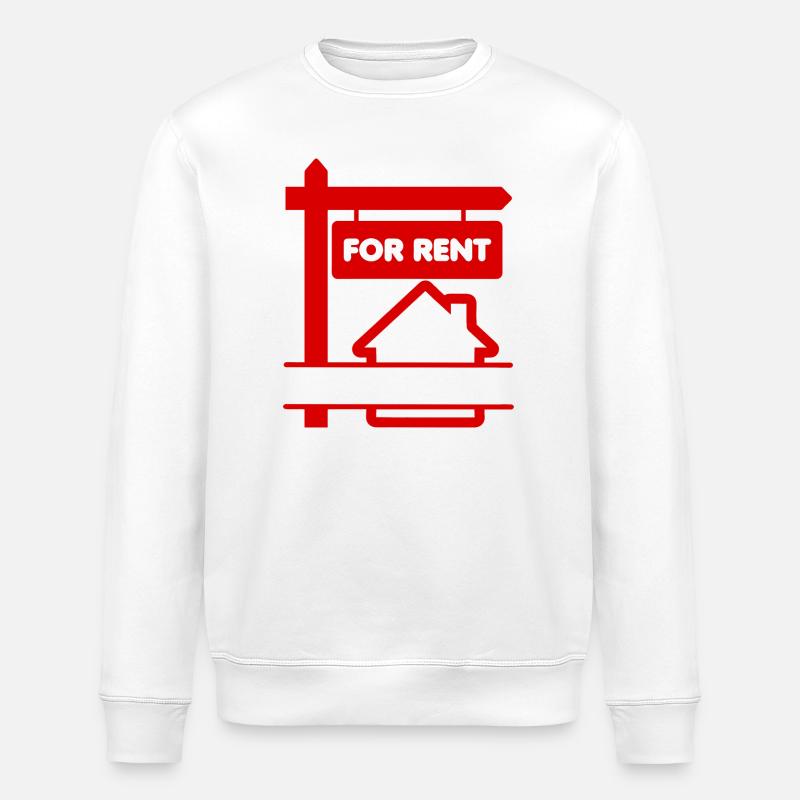 Rotes Logo-Schild zur Miete - Stanley/Stella Unisex Bio-Sweatshirt ROLLER - Weiß