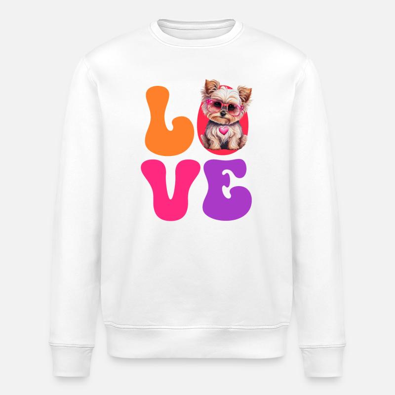 Hund Yorkshire Terrier - Stanley/Stella Unisex Bio-Sweatshirt ROLLER - Weiß