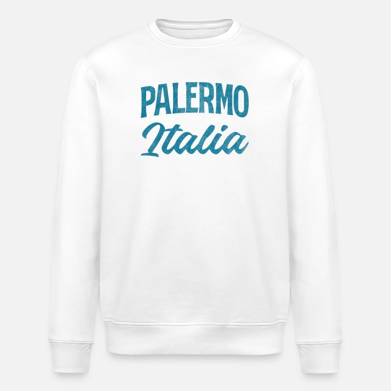 Palermo Italia Script Logo - Stanley/Stella Unisex Bio-Sweatshirt ROLLER - Weiß