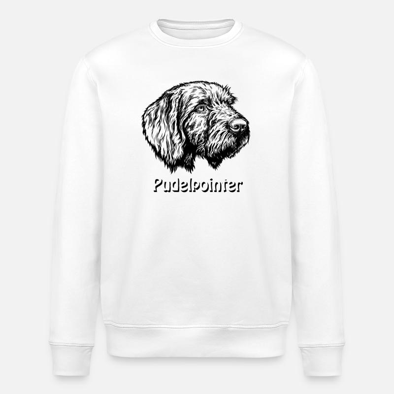 Pudelpointer Portrait - Stanley/Stella ROLLER Unisex Organic Sweatshirt - white