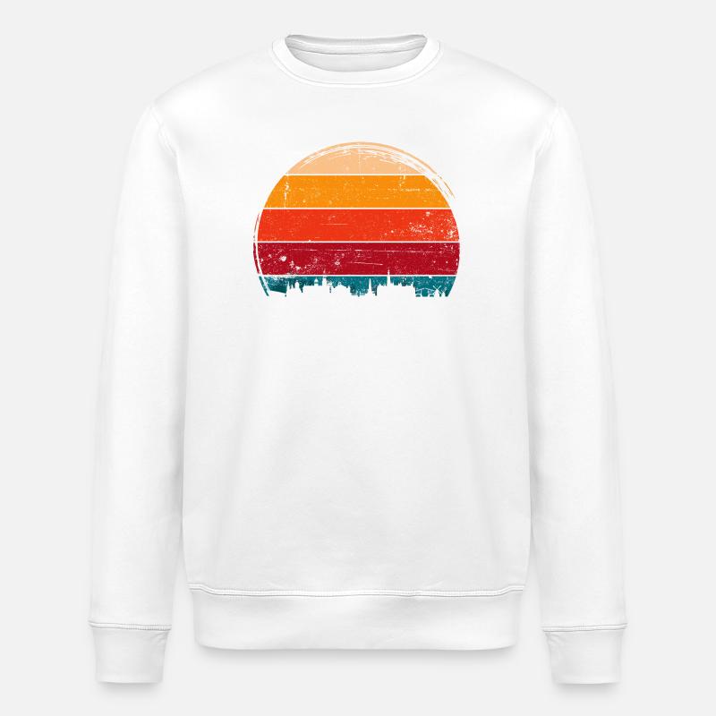 Sonnenuntergangs-Skyline-Kreis - Stanley/Stella Unisex Bio-Sweatshirt ROLLER - Weiß