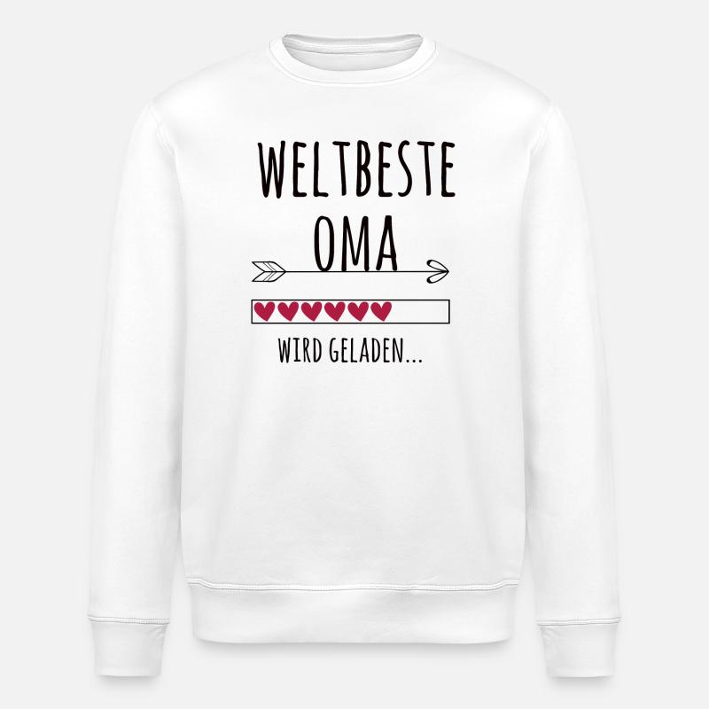 werdende Oma Schwangerschaft Verkündung Geschenk - Stanley/Stella Unisex Bio-Sweatshirt ROLLER - Weiß