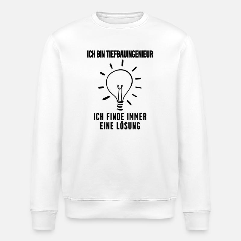 Tiefbauingenieur Geschenk - Stanley/Stella Unisex Bio-Sweatshirt ROLLER - Weiß
