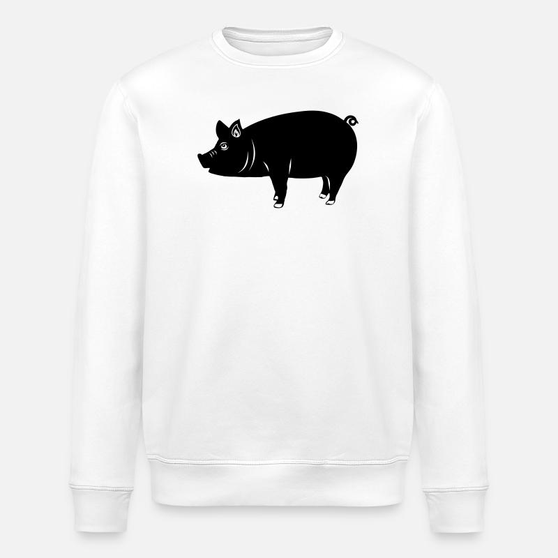 Logo de cochon Image d’ombre - Sweat bio ROLLER Stanley/Stella Unisexe - blanc