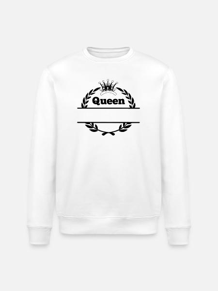 Queen in laurel wreath and crown - Stanley/Stella ROLLER Unisex Organic Sweatshirt - white