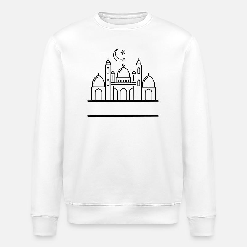 Mosque with text bar transparent - Stanley/Stella ROLLER Unisex Organic Sweatshirt - white