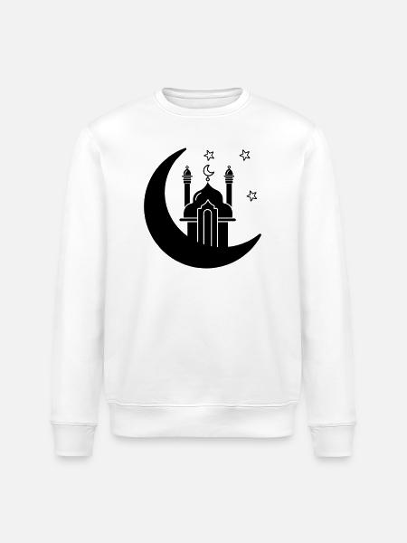 Moschee religiöse Kultstätte im Mond - Stanley/Stella Unisex Bio-Sweatshirt ROLLER - Weiß
