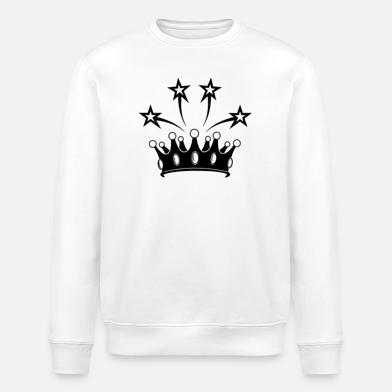 Couronne avec étoiles - Sweat bio ROLLER Stanley/Stella Unisexe - blanc