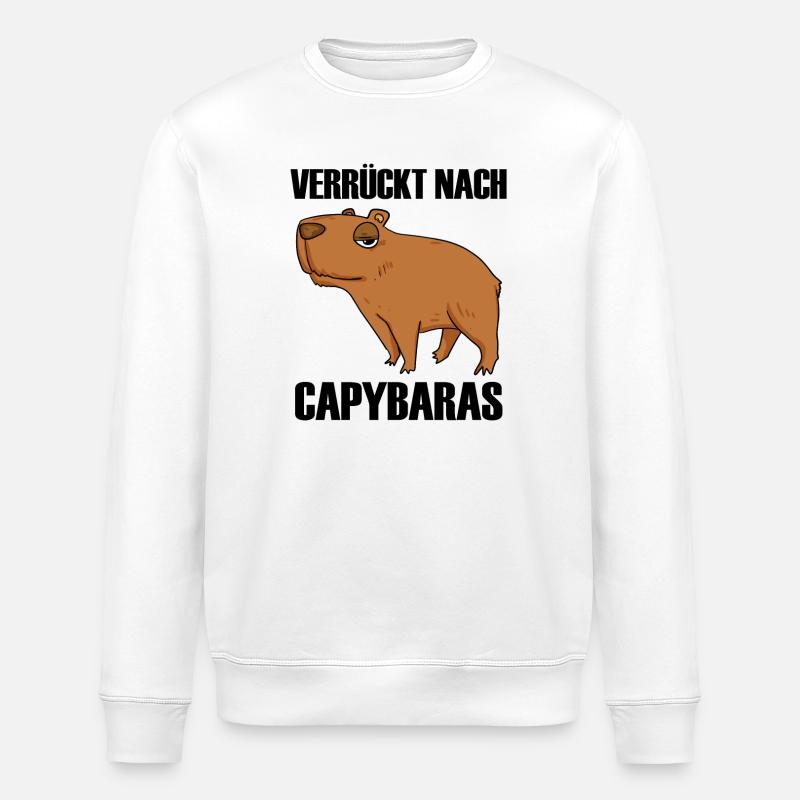 Capybara Wasserschwein Geschenk - Stanley/Stella Unisex Bio-Sweatshirt ROLLER - Weiß