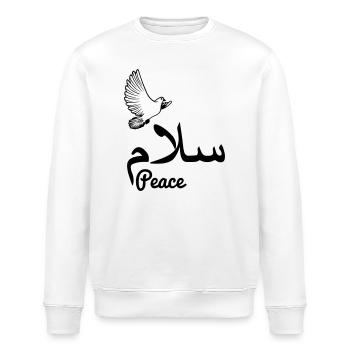 Arab peace with dove peace - Stanley/Stella ROLLER Unisex Organic Sweatshirt - white - Front - Nik (191cm)