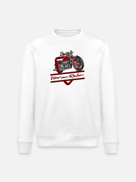 Live to Ride Oldtimer-Motorrad - Stanley/Stella Unisex Bio-Sweatshirt ROLLER - Weiß