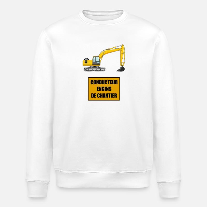 Baumaschinenführer - Stanley/Stella Unisex Bio-Sweatshirt ROLLER - Weiß
