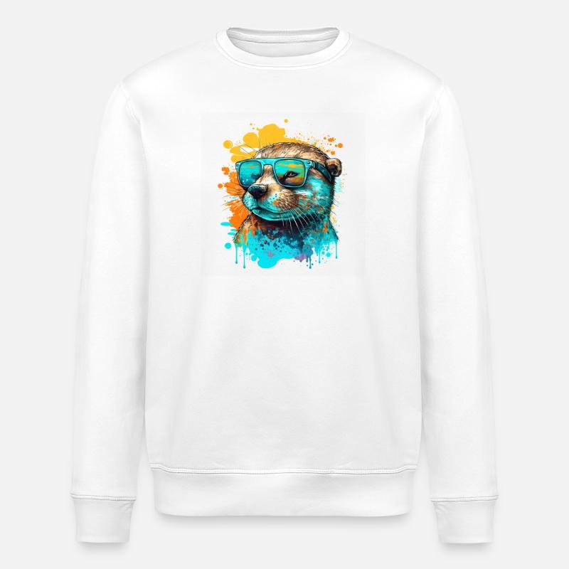 Cool Otter - Stanley/Stella Unisex Bio-Sweatshirt ROLLER - Weiß