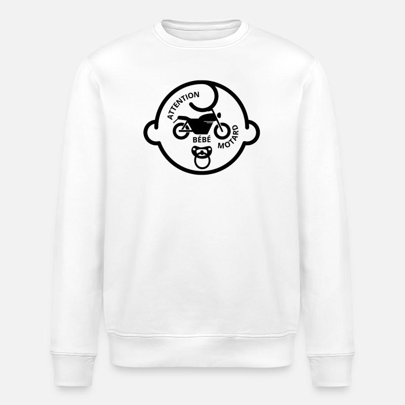 Attention bébé motard - Sweat bio ROLLER Stanley/Stella Unisexe - blanc