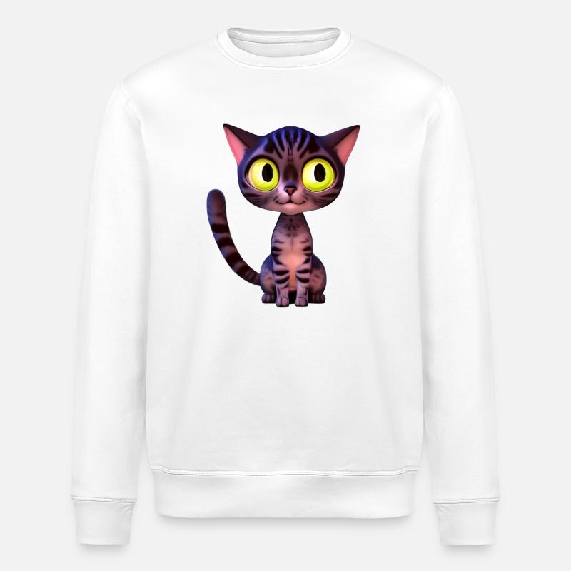rosa tigerkatze frei - Stanley/Stella Unisex Bio-Sweatshirt ROLLER - Weiß