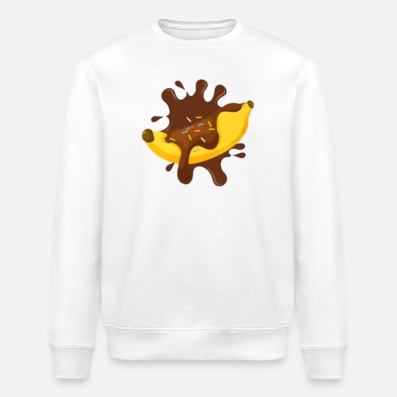Schokolade, Schokoladenfächer, Bananensplit - Stanley/Stella Unisex Bio-Sweatshirt ROLLER - Weiß