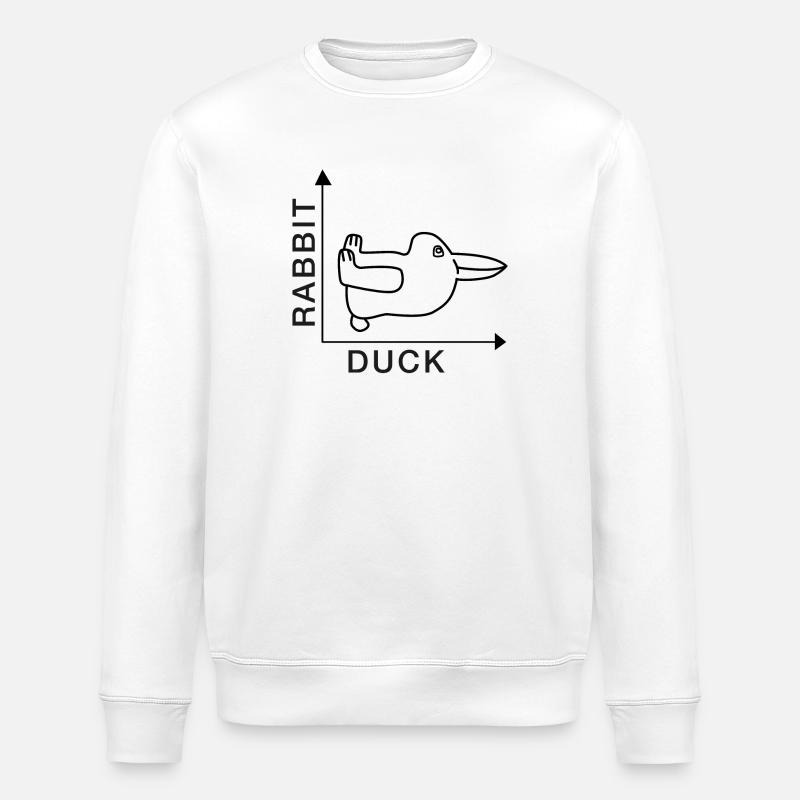 Rabbit - Duck - Nerdshirt - Stanley/Stella Unisex Bio-Sweatshirt ROLLER - Weiß