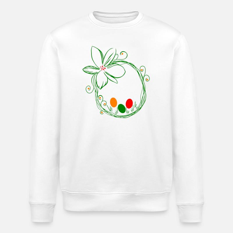 Easter nest with Easter eggs - Stanley/Stella ROLLER Unisex Organic Sweatshirt - white