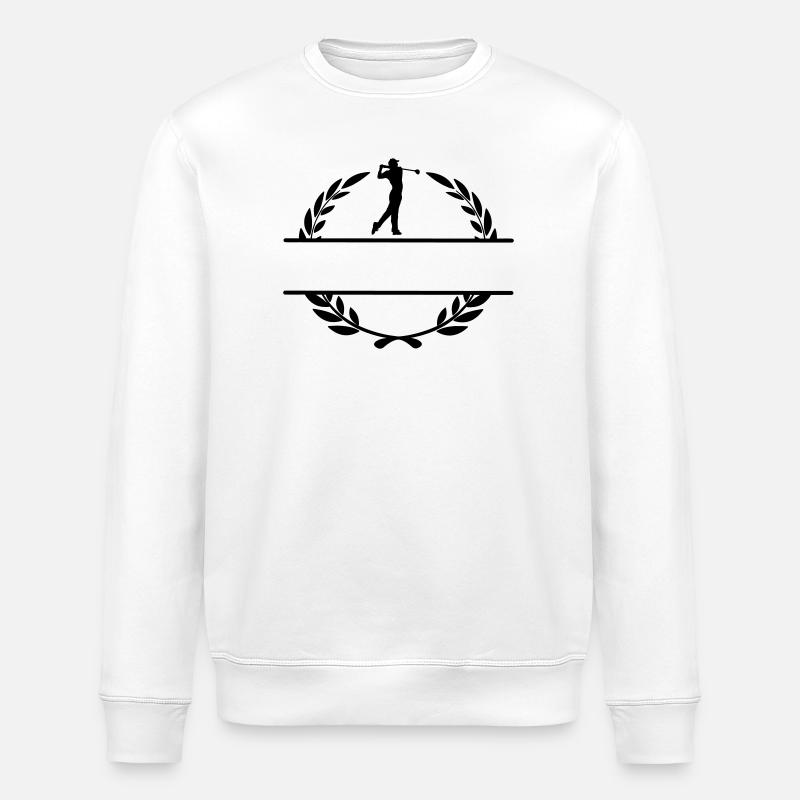 Golfer in laurel wreath - Stanley/Stella ROLLER Unisex Organic Sweatshirt - white