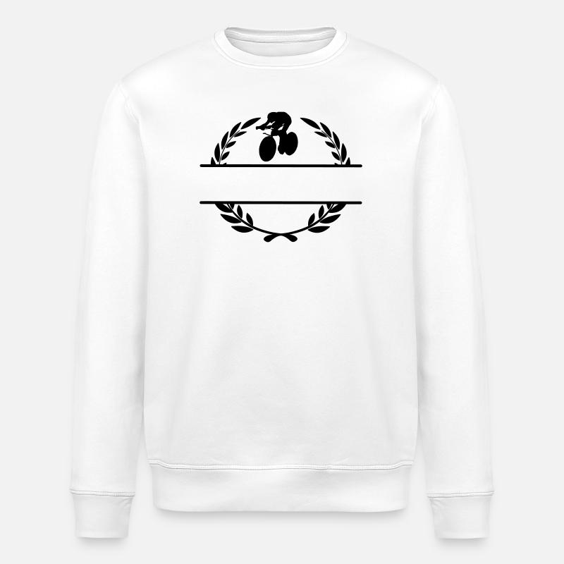 Bahnradfahrer Lorbeerkranz - Stanley/Stella Unisex Bio-Sweatshirt ROLLER - Weiß