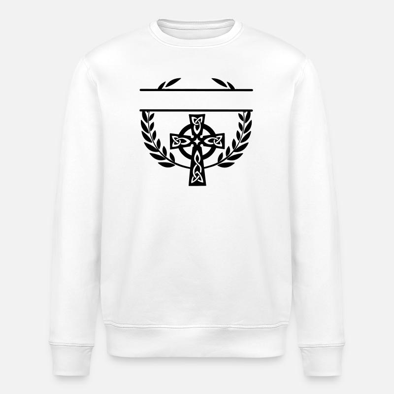 Monogramme croisé celtique - Sweat bio ROLLER Stanley/Stella Unisexe - blanc