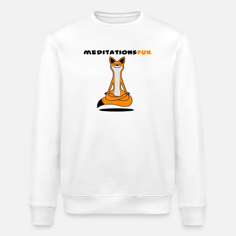 Meditationsfux - Renard de méditation, dialecte - Sweat bio ROLLER Stanley/Stella Unisexe - blanc