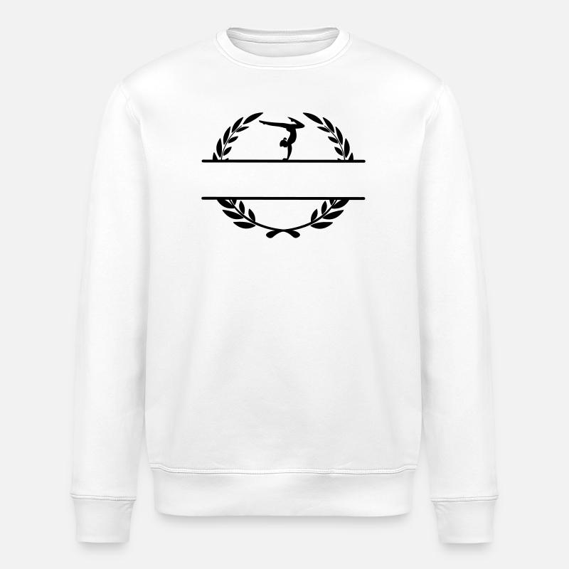 Turnerin im Lorbeerkranz-Monogramm - Stanley/Stella Unisex Bio-Sweatshirt ROLLER - Weiß