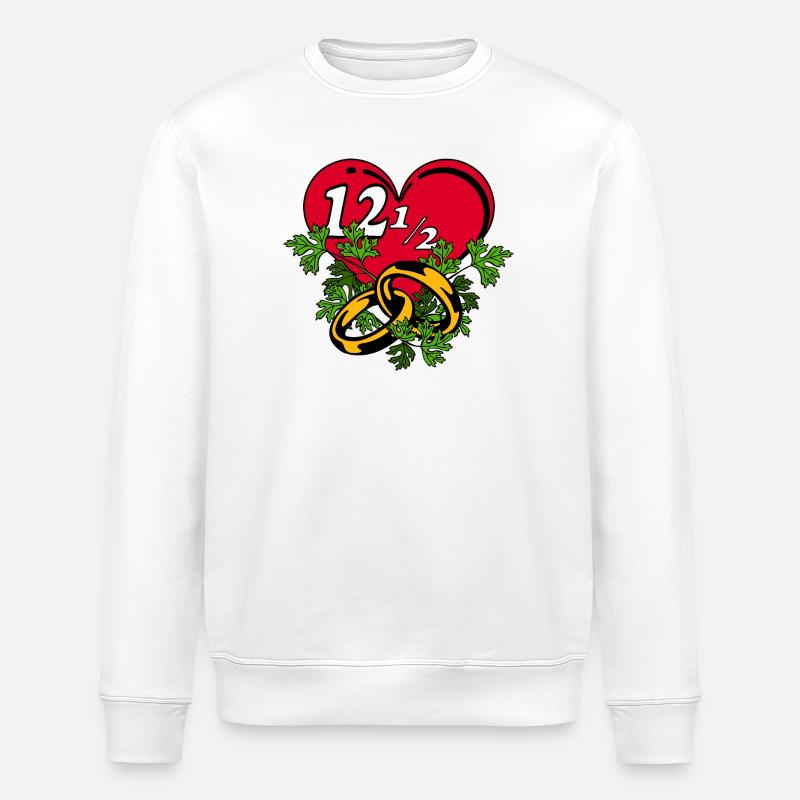 Persil Mariage,12,5 Ans,Anniversaire de Mariage(25) - Sweat bio ROLLER Stanley/Stella Unisexe - blanc