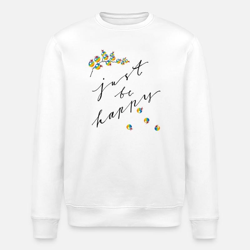 Soyez simplement heureux - Sweat bio ROLLER Stanley/Stella Unisexe - blanc