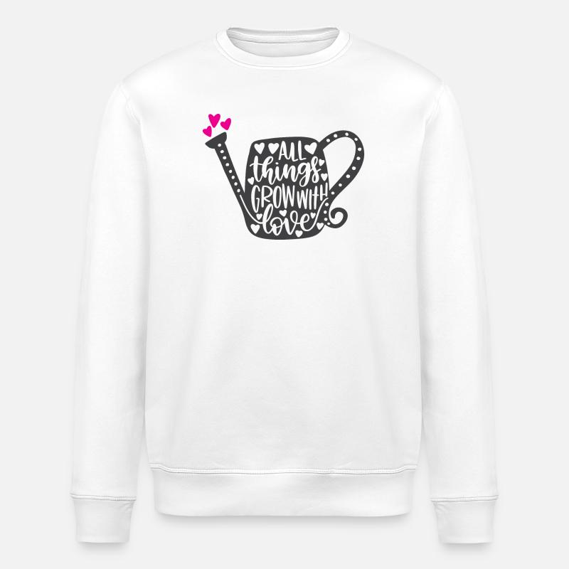 Toutes choses grandissent avec amour - Sweat bio ROLLER Stanley/Stella Unisexe - blanc