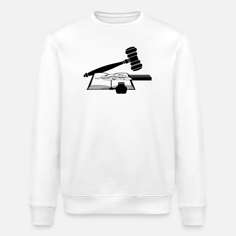 Right hammer with book - Stanley/Stella ROLLER Unisex Organic Sweatshirt - white